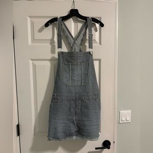 XXL Navy Blue & White Striped Overalls
